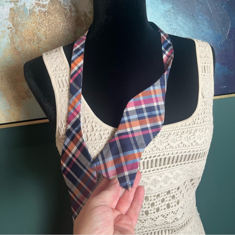Tommy Hilfiger Plaid Self-Tie Bow Tie - Picture 3 of 5